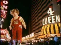 The "Disney Kids with Powers" montage includes giant toddler Adam Szalinski who wields the power to crush Las Vegas pedestrians in "Honey, I Blew Up the Kid" (or as Disney calls it here, "Honey, I Blew Up the Baby").