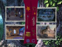 The game "Rescue Maid Marian" requires listening and looking for five objects scattered about four locations.