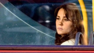 "William & Kate: A Royal Engagement" charts Kate Middleton from commoner to royalty, a journey that comes with a loss of privacy, as this unposed bus pondering photo displays.