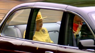 That's right...Queen Elizabeth II and her husband Prince Philip are among those driven over to Westminster Abbey.