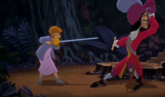 Hook puts on a cunning performance when confronted by Jane.
