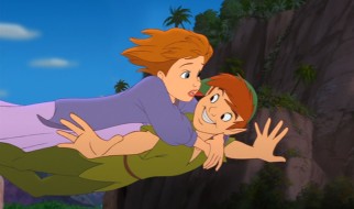 Peter rescues Jane from a perilous dive.