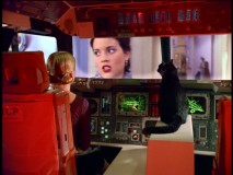Next stop for Sabrina and Salem's miniature spaceship... Libby's nose.