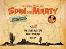 Disc 1's Main Menu finds a swell caricature of the two boys plus a cowboy hat cursor.