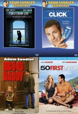 These four classic Adam Sandler DVDs (Click, Punch-Drunk Love, 50 First Dates, and Big Daddy) will be going to three readers.
