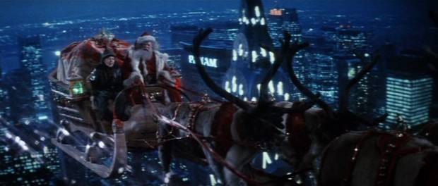 Santa Claus (David Huddleston) lets homeless New York kid Joe (Christian Fitzpatrick) join him in the sleigh for a Christmas Eve flight over Manhattan.