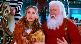 In "The Santa Clause 3: The Escape Clause", Mrs. Claus (Elizabeth Mitchell) and her husband Santa (Tim Allen) are expecting their first child together.