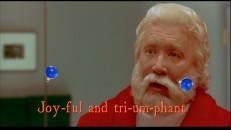 In "Christmas Carol-oke", Scott Calvin's first moments with a grow-back beard from the original "Santa Clause" movie are married to "O Come All Ye Faithful" with bouncing ornament balls helping you sing along.