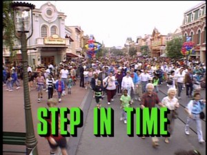 Disneyland's guests do not appear to be stepping in time, but racing through Main Street U.S.A.