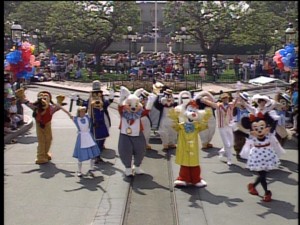 These Disney characters (and Roger Rabbit) are not just "Walkin' Right Down the Middle of Main Street, U.S.A."...they're doing it in style!