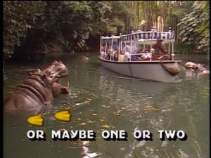 The Jungle Cruise is depicted with other Adventureland attractions in the "Following the Leader" segment.
