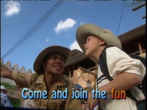 The young visitors are excited to go on safari with their beautiful host.