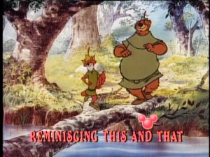 Robin Hood and Little John walking through the forest in "Oo-De-Lally."