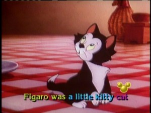 Sure Figaro looks like a cute little kitty, but he's got one thing on his mind: fish dinner.