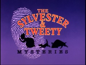 The Sylvester & Tweety Mysteries title logo surrounds its silhouetted title couple with formidable co-stars Granny and Hector.