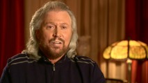 A regal-looking Barry Gibb discusses the Bee Gees' musical contributions to the film in "Making Soundtrack History."