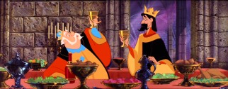 Skumps! King Hubert and King Stefan bond over drinking while discussing their children's arranged marriage.