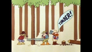 These darn lumberjacks denude the forest in the disc's lone vintage/windowboxed short, "The Energy Blues."