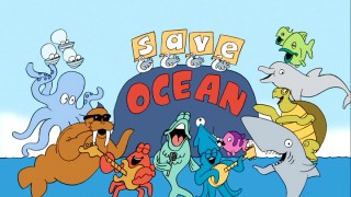 The cast of "Save the Ocean" come together for the final verses of the song. No one tells them they forgot the "the."