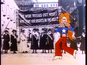 This hippie chick is all about girl power in closing number "Sufferin' Til Suffrage."