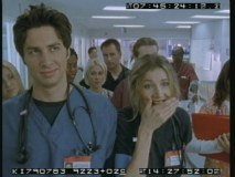 Sarah Chalke has trouble maintaining a straight face in the Outtakes Reel.