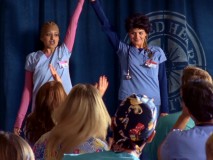 Sunny (Sonal Shah) and Denise (Eliza Coupe) take a bow for their portrayal of Turk and J.D. in "My Comedy Show."