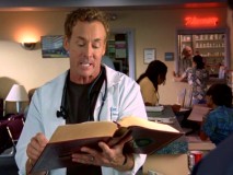 Dr. Cox reads an excerpt from a book of his painful past rants, J.D.'s farewell gift to his standoffish mentor.