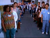 Dozens of characters from over the years return for uncredited one-line appearances in J.D.'s touching final walk out of Sacred Heart in "My Finale."
