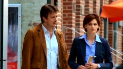 He (Nathan Fillion) is a best-selling author of murder mysteries. She (Stana Katic) is a straight-laced NYPD detective. Together, they solve crimes, beginning with the "Castle" pilot episode.