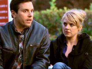 Kindred spirits in emotionlessness, student Drew (Michael Mosley) and T.A. Denise (Eliza Coupe) become an unsentimental couple.