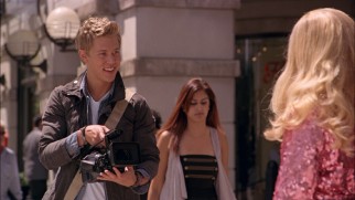 Peyton Leverett (Austin Butler) claims he's an NYU film student (and has the stickers to prove it), but his camera position suggests it's a different NYU than the one attended by Joel Coen, Martin Scorsese, Ang Lee, Oliver Stone, and Woody Allen.