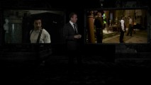 WB's Maximum Movie Mode lets the film continue on as normal on the left while director Guy Ritchie explains the relevant production footage on the right.