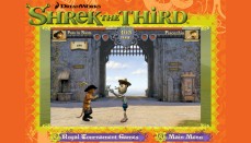 Puss in Boots and Pinocchio square off in "Tickle Fight", one of five Royal Tournament included among the DVD-ROM Shrektivities.