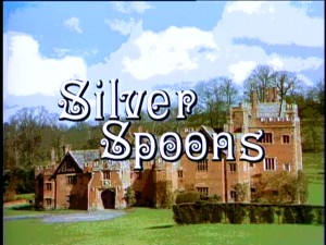 The title screen for "Silver Spoons" shows off the exterior of this '80s sitcom's primary location: Edward Stratton's home, a castle in Long Island.