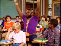 Mr. T really seems to know the answer, while Ricky is embarrassed about having him as a bodyguard.