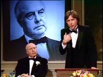 John Houseman returns for more scowling as Grandfather Stratton, this time tuxedoed, in "Honor Thy Father."