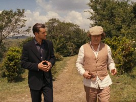 The slick book agent (Joshua Jackson) and the wild ex-author (Harvey Keitel) walk through rural Tuscany. That's basically the movie in one frame!