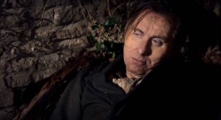 As Skellig, Tim Roth spends much of the film in shadows, in pain, and on an incline.