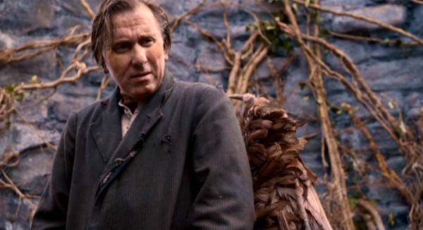 Tim Roth plays Skellig, the strange noodle-loving drifter whose slowly-revealed wings and mysterious powers echo the movie's subtitle "The Owl Man."