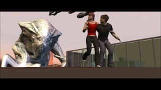 This crude previsualization animation of the film's climax gives us a less dizzying look at an alien being.