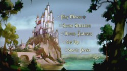 The Queen's palace and the kingdom beneath it experience different lighting conditions as the main menu of the DVD copy progresses.