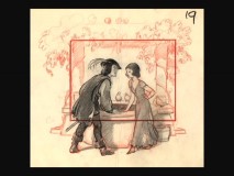Among the storyboard gallery images is this concept of Snow White and the Prince's first encounter.