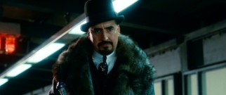 Maxim Horvath (Alfred Molina), Merlin's bad apprentice, sics some newly-realized wolves on Dave at the subway station he's followed him to.