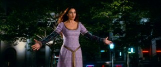 You're right if you think Monica Bellucci is too big an actress to accept a prologue cameo and walk-by; Veronica returns for the Bowling Green Park finale, still possessed by Morgana le Fay.