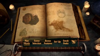 With Nicolas Cage on one page and a dragon on the other, the main menu's Encantus reads like Jay Baruchel's 2010 scrapbook.
