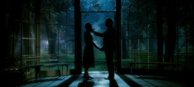 Maria and the Captain share a private moment together in the moonlit gazebo.