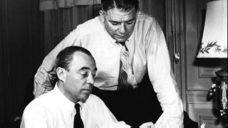 "R&H: Partnership at its Peak" features photographs of Maestros Rodgers and Hammerstein hard at work.
