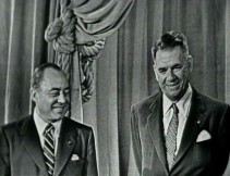 Richard Rodgers and Oscar Hammerstein are briefly shown in talks how footage at the start of "Rodgers and Hammerstein: The Sound of Movies."