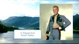 Actor Daniel Truhitte gives us a swell pose as Rolfe to go with his unidentified telegram.