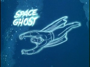 The title screen for "Space Ghost", whose stories make up two-thirds of "Space Ghost & Dino Boy."